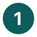 number one on a teal circle